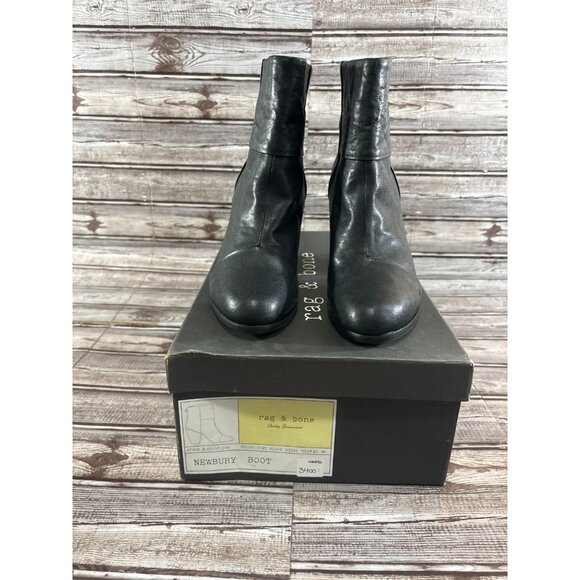 Rag & Bone Newbury zip leather Bootie color black size 40 US 8 New in box $495 - Picture 3 of 12